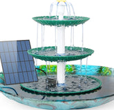 AISITIN 3-stöckiges Vogelbad mit 3,5 W Solarpumpe, DIY-Solarbrunnen, abnehmbar und geeignet für Vogelbad, Gartendekoration